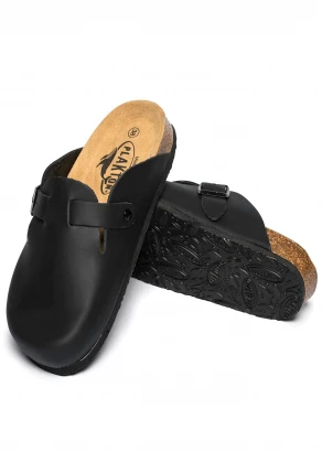 Blog anatomical slippers Woman black sabot in cork and natural leather_104065