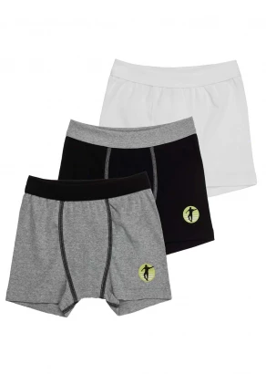 Boxer shorts for boys in pure organic cotton football print - 3 pcs_104344