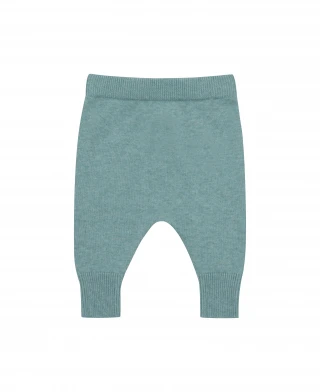 Pantaloni Harem Verde acqua per neonati in cotone biologico e lana_104969