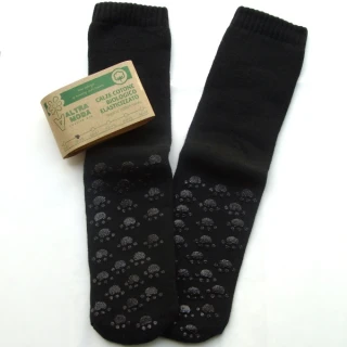 Non-slip terry black socks in organic cotton_36558