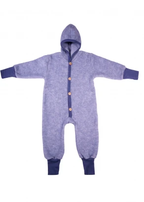 Children's hooded terry woolen overall with button_105031