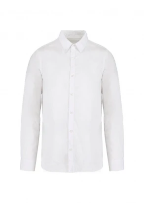 Camicia washed Bianco da uomo in puro cotone biologico_105744