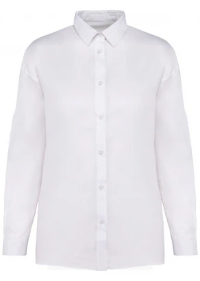 White washed shirt for woman in Lyocell TENCEL and organic cotton_105765