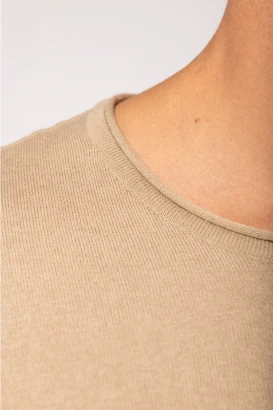 Men's raw cut pullover in pure organic cotton._105773