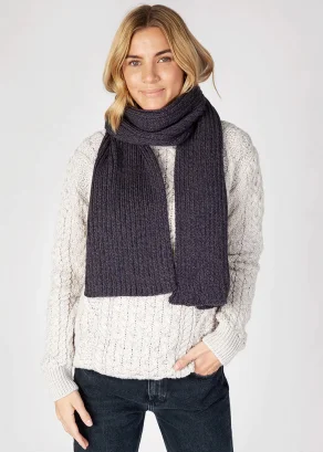Pure merino wool unisex ribbed scarf_105970