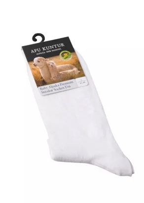 Premium white unisex alpaca socks_106126