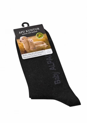 Premium black unisex alpaca socks_106136
