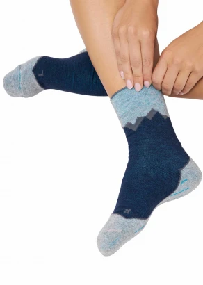 Premium Unisex baby alpaca blue melangè socks_106143