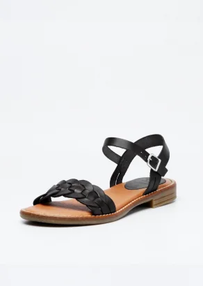 Kea women's vegetable-tanned leather sandals - Black_110283