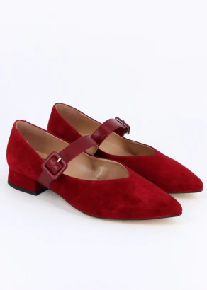 Devin Red women's suede shoe_106216