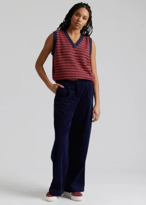 Women's trousers Tiger Navy in organic cotton velour_106277