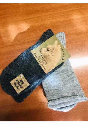 Short socks with comfort elastic in Wool and Alpaca_106452