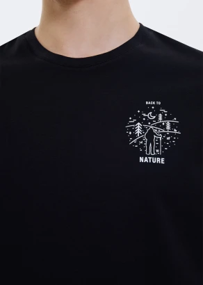 Nature Black T-shirt for men in pure organic cotton_107432