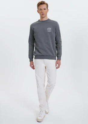 Men's Call Grey sweatshirt in pure organic cotton_107441