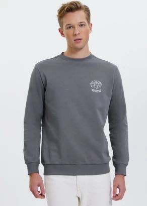 Men's Call Grey sweatshirt in pure organic cotton_107443