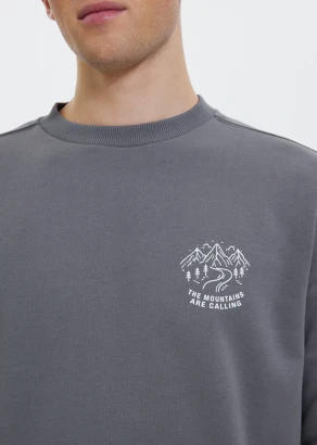 Men's Call Grey sweatshirt in pure organic cotton_107444