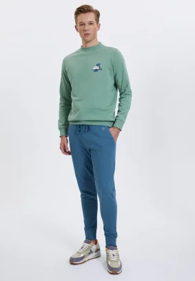 Men's Core Blue jogger trousers in pure organic cotton_108462