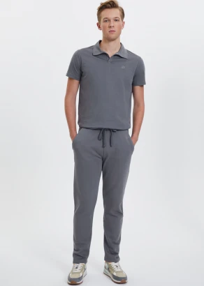 Men's Core Grey tracksuit trousers in pure organic cotton_107486