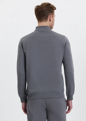Men's Half Zip Grey sweatshirt in pure organic cotton_107498