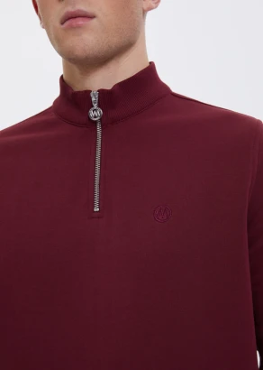Men's Half Zip Cabernet sweatshirt in pure organic cotton_107504
