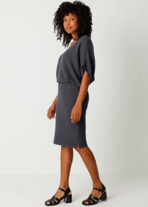 Women's dark grey Anuk dress in pure organic cotton_108283