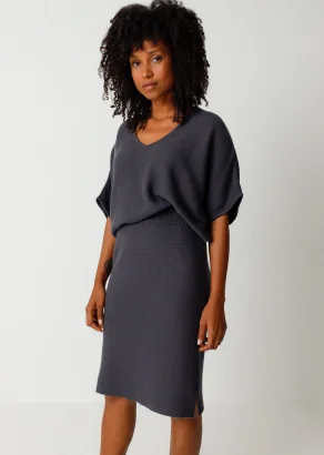 Women's dark grey Anuk dress in pure organic cotton_108284