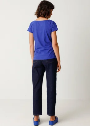 Women's BAT Royal Blue T-shirt in pure organic cotton_108338
