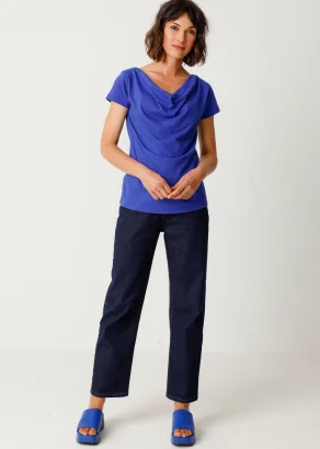 Women's BAT Royal Blue T-shirt in pure organic cotton_108339