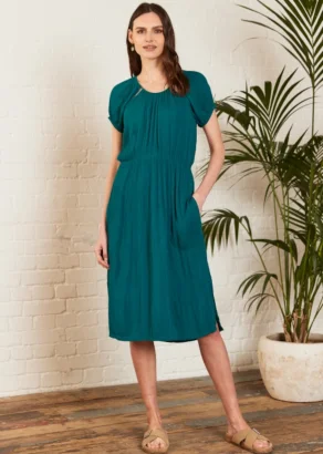 Women's cut-out dress in sustainable viscose_108385