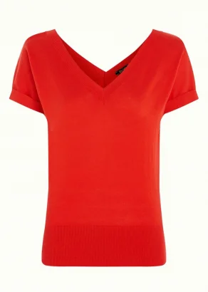 Double V Red-shirt in organic cotton_108437
