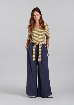 Pantaloni Marie da donna in viscosa sostenibile EcoVero™ - Navy_110563