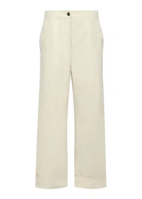 Women's Tansy trousers in pure organic cotton - Putty_110555