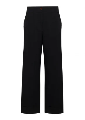 Women's Tansy trousers in pure organic cotton - Black_110558