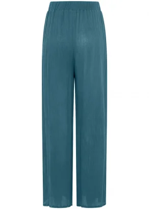 Pantaloni Blu Bermuda in EcoVero™_108974