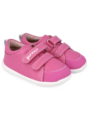 Rosy Barefoot Sneakers for girls in natural leather_109690