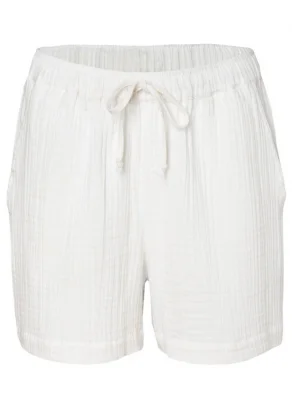 White women's muslin shorts in pure organic cotton_109374