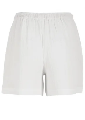White women's muslin shorts in pure organic cotton_109375