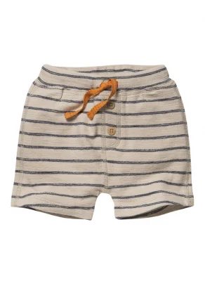 Shorts Beige stripes for children in pure organic cotton_109393