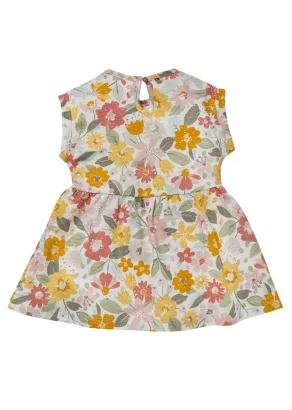 Flower dress for girl in pure organic cotton_109418