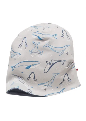 Cappello reversibile Balene per bambini in puro cotone biologico_109308