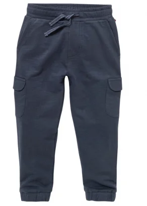 Blue children's trousers made of pure organic cotton_109385