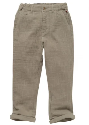 Khaki children's trousers made of pure organic cotton_109365