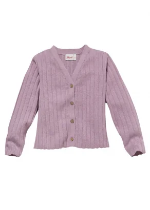 Lilac cardigan for girl in pure organic cotton_109448