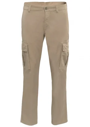 Men's truffle-coloured Rick cargo trousers in natural cotton_109798