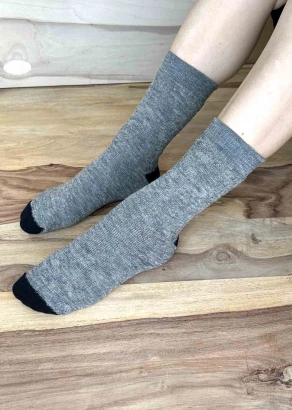 Thin short socks in wool and organic cotton_107327