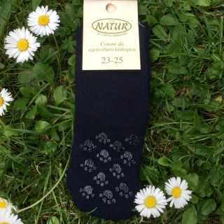 Non-slip terry blue socks in organic cotton_43208