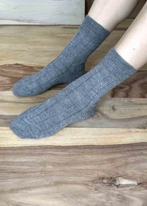 Short socks in natural wool and organic cotton_107322
