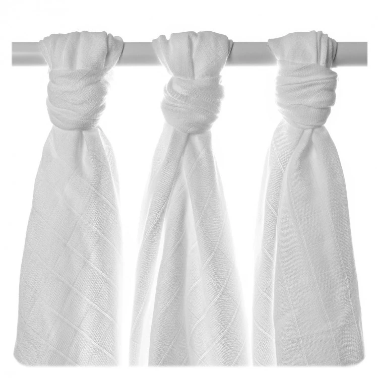 Organic cotton muslin towels set 3 pieces White_44095