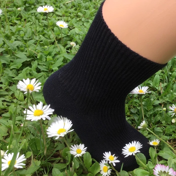 Short socks in dyed organic cotton terry