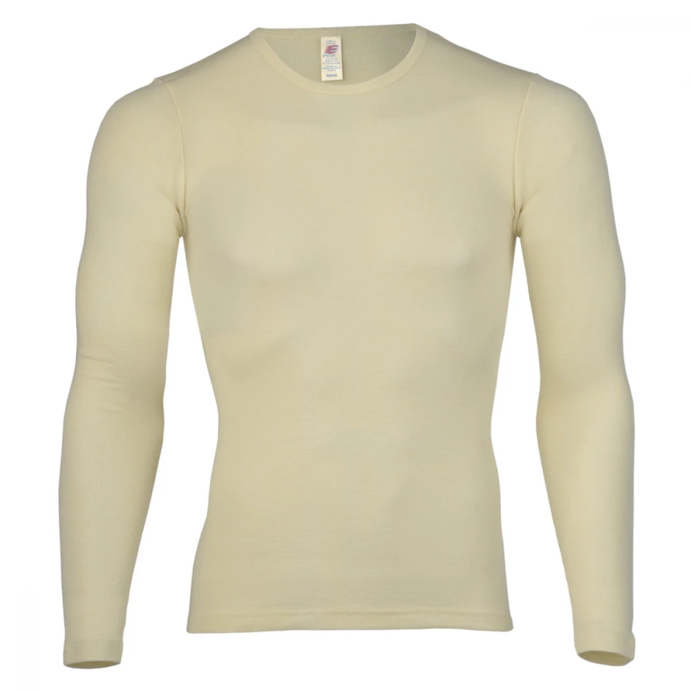 Long sleeve shirt white in pure merinos organic wool